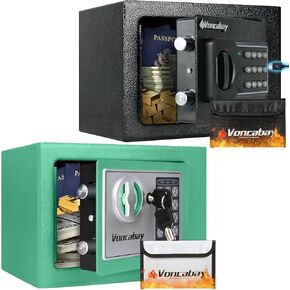 Voncabay Money Safe مع منفذ طاقة الطوارئ وصندوق آمن صغير