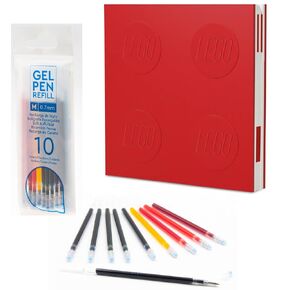 LEGO Locking Notebook (Red) و Gel Pen مع حزمة عبوات الحبر Gel Pen