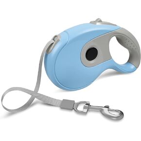 QRDA Retractable Dog Leash 16ft Tangle Free Heavy Duty Nylon Lead for Pets up to 88 lbs One Hand Brake – Blue