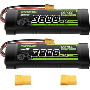 OVONIC 7.2V Flat NiMH Battery 3800mAh 6 Cell RC Battery with XT60 and TRA Connector