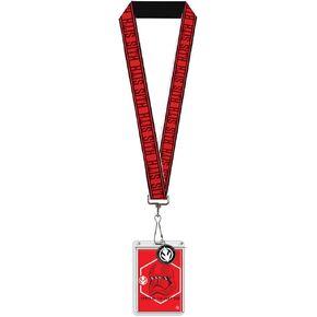 Star Wars Lanyard, Badge Holder Charm, Star Wars Sith Stripe Red Black Gray, Elastic
