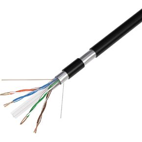 Cables Direct Online CAT6 1000FT Outdoor Weatherproof 23 AWG 550MHz Cable FTP Wire Solid Direct Burial UV (1000FT, FTP (Shielded))