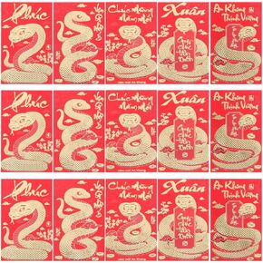 COHEALI Red Envelopes, 30pcs Chinese 2025 Year Of The Snake Spring Festival Red Pocket Hong Bao Money Holder Cash Coin Lucky Money Envelopes for Happy New Year Wedding Red, 16.30X9.00X0.20CM