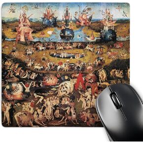 3Drose LLC 8 × 8 × 0.25 بوصة من وسادة الماوس ، حديقة من المسرات الأرضية بواسطة Hieronymus Bosch (MP_130134_1)