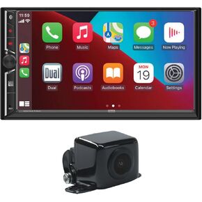 Dual Electronics DCA73W 7-inch Certified Apple CarPlay Android Auto Wired or Wireless | Double DIN Touchscreen Car Stereo Radio | Bluetooth | Backup Camera Input | USB Playback & Charge