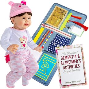 Assistex 22 inch - Lifelike Reborn Baby Dolls for Seniors with Dementia -Therapy Doll Fidget Blanket for Adults with Dementia - Calming Activities & Memory Games for Seniors