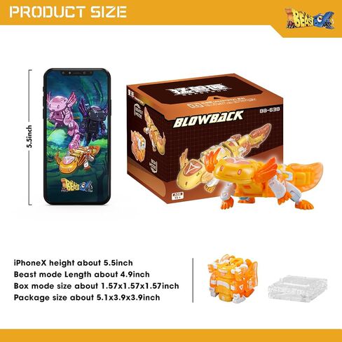 52TOYS BEASTBOX BB-63B Blowback Deformation Toys Action Figure, Converting Toys in Mecha and Cube, Perfect Birthday Party Gift for Teens and Adults, Based on Hexagonal Arowana in Saudi Arabia