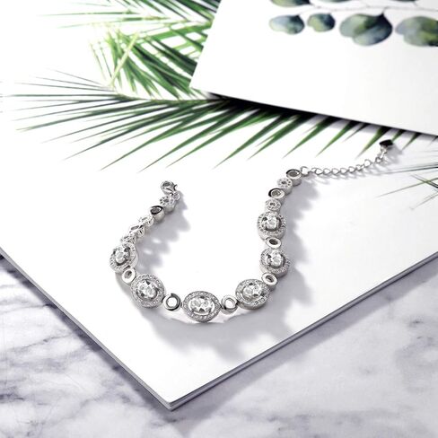 Gem Stone King 925 Sterling Silver Brown Smoky Quartz Tennis Bracelet For Women (6.42 Cttw, Oval 7X5MM, 7 Inch with 1 Inch Extender) in Saudi Arabia