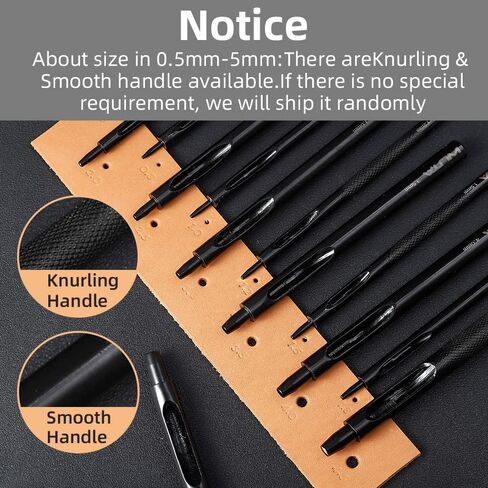 WUTA Black Round Hole Punch Leather Hollow Punch Steel Watches Belts Scrapbooking Paper Leather Tools for Watch Band, Fabric, Plastic 1+1.5+2+3+4+5mm (6pcs) in Saudi Arabia