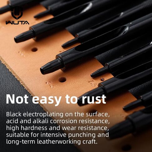 WUTA Black Round Hole Punch Leather Hollow Punch Steel Watches Belts Scrapbooking Paper Leather Tools for Watch Band, Fabric, Plastic 1+1.5+2+3+4+5mm (6pcs) in Saudi Arabia