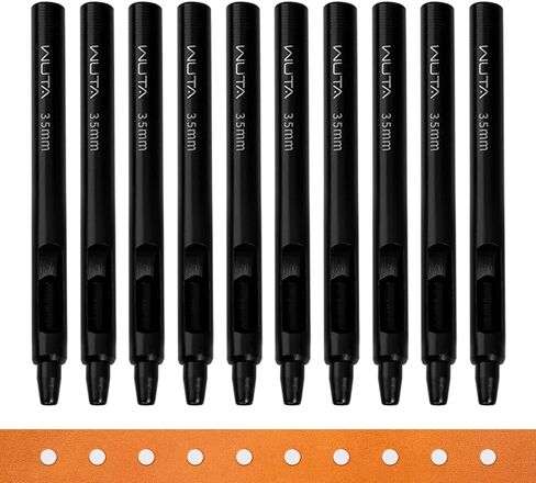 WUTA Black Round Hole Punch Leather Hollow Punch Steel Watches Belts Scrapbooking Paper Leather Tools for Watch Band, Fabric, Plastic 1+1.5+2+3+4+5mm (6pcs) in Saudi Arabia