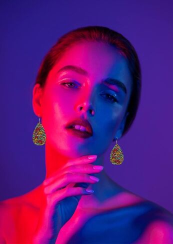 MIOAOSRT Color Wave Drop Dangle Earrings Faux Leather Teardrop Earrings Lightweight Drop Dangle Jewelry for Women Teen Girls Fashionable in Kuwait