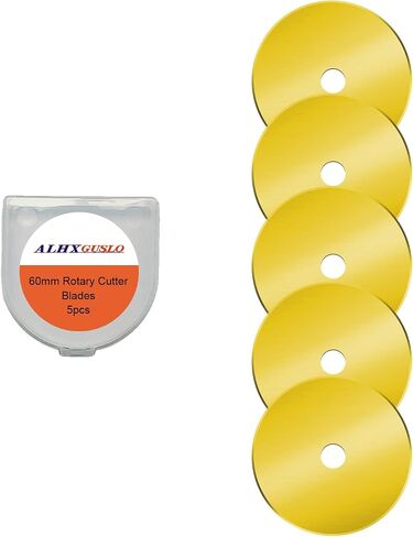 شفرات قطع دوارة 60 مم، 5 شفرات بديلة تناسب Fiskars، OLFA، Martelli، Dremel، Truecut، DAFA لخياطة اللحف وفنون الخياطة والحرف اليدوية شفرة قطع حادة ومتينة (فضي) in Kuwait