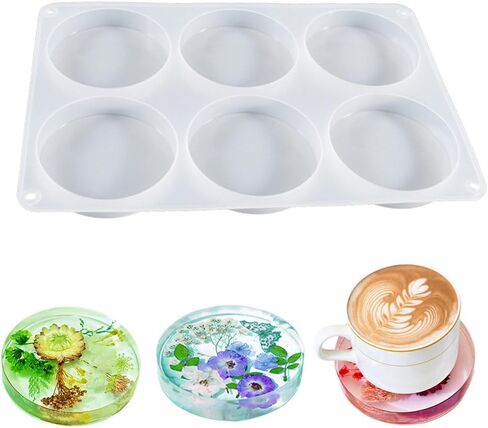 FineInno Coaster Resin Molds,Deep Silicone Molds for Epoxy Resin, Round Mold for Cups Mats, DIY Craft Flower Bouquet Preservation in Saudi Arabia
