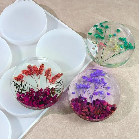 FineInno Coaster Resin Molds,Deep Silicone Molds for Epoxy Resin, Round Mold for Cups Mats, DIY Craft Flower Bouquet Preservation in Saudi Arabia