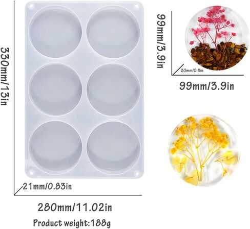 FineInno Coaster Resin Molds,Deep Silicone Molds for Epoxy Resin, Round Mold for Cups Mats, DIY Craft Flower Bouquet Preservation in Saudi Arabia