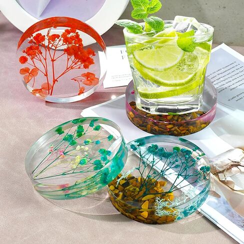 FineInno Coaster Resin Molds,Deep Silicone Molds for Epoxy Resin, Round Mold for Cups Mats, DIY Craft Flower Bouquet Preservation in Saudi Arabia