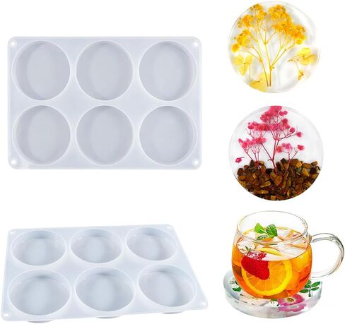 FineInno Coaster Resin Molds,Deep Silicone Molds for Epoxy Resin, Round Mold for Cups Mats, DIY Craft Flower Bouquet Preservation in Saudi Arabia