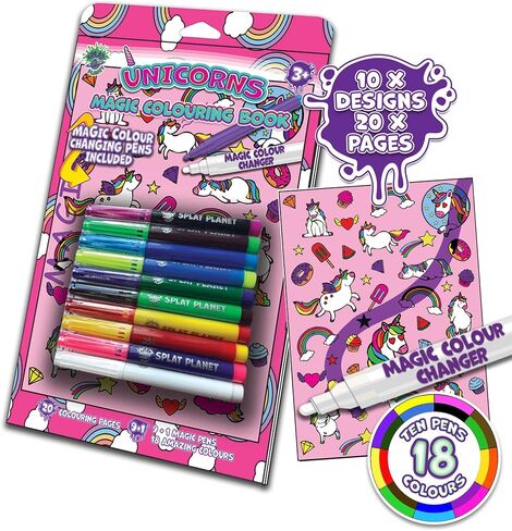 Splat Planet Magic Dinosaur Coloring Book With Magic Color Changing Pens Set - Magical Art A4 Size Coloring Book - Color Changing Magic Coloring Pens Set (Dinosaur) in Kuwait