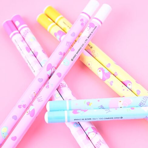 San-rio Kawaii Characters 8pcs Pencil Set - Includes 8 Adorable Pencils with CUte Designs & Clear Plastic Pencil Case - Ideal for Art & Office Suppliers - Stationery Organizer (Cinnamonroll) in Saudi Arabia