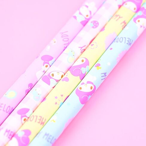 San-rio Kawaii Characters 8pcs Pencil Set - Includes 8 Adorable Pencils with CUte Designs & Clear Plastic Pencil Case - Ideal for Art & Office Suppliers - Stationery Organizer (Cinnamonroll) in Saudi Arabia