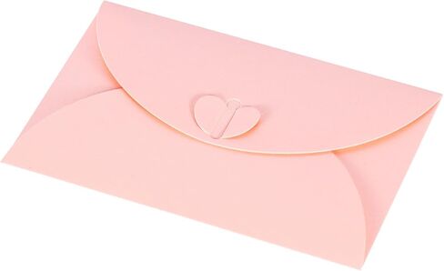 20 Pcs Gift Card Envelopes with Heart Shaped Clasp, Cute Medium Envelopes (6.1 x 4.1 inch) Perfect for Gift Cards, Love Letters, Wedding Greeting Party, Parties and Favors, Pink in Kuwait