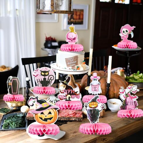 Gyufise 9pcs Halloween Honeycomb Centerpces Halloween Baby Shower الطاولة المركزية العصي هالوين طاولة عيد ميلاد القبعات العليا لجميع القديسين استحمام الطفل الفتيات حفلات عيد ميلاد الطاولة in Saudi Arabia