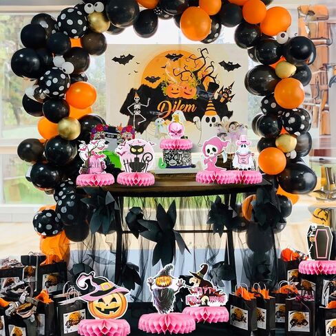 Gyufise 9pcs Halloween Honeycomb Centerpces Halloween Baby Shower الطاولة المركزية العصي هالوين طاولة عيد ميلاد القبعات العليا لجميع القديسين استحمام الطفل الفتيات حفلات عيد ميلاد الطاولة in Saudi Arabia