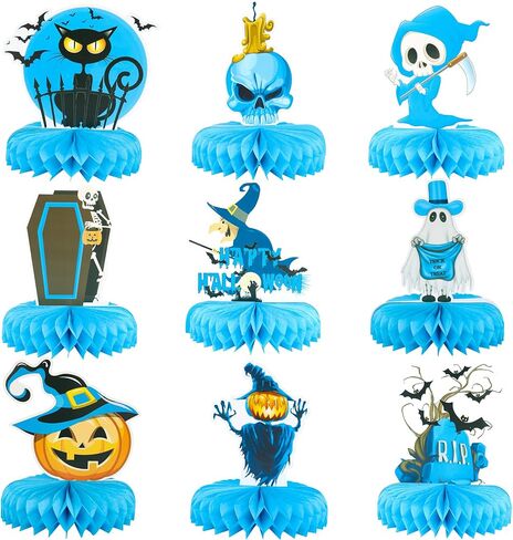 Gyufise 9Pcs Halloween Honeycomb Centerpieces Halloween Baby Shower Table Centerpieces Sticks Halloween Birthday Table Toppers for Halloween Baby Shower Girls Birthday Party Table Decorations Pink in Saudi Arabia