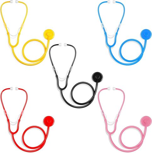 5 Pack Boys Girls Kids Stethoscope Toy Disposable Plastic Stethoscope Real Working for Girls Boys Doctor Kit Role Play Costume Pretend Game Accessories in Saudi Arabia