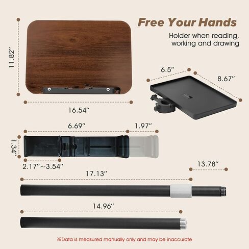 2 in 1 Adjustable Music Stand for Sheet Music, Dual Use Desktop and Floor, Book Stand with Tray & Elastic Page Clips for Music Sheet, Recipe, Tablet, Laptop Height Adjustable 23.5-52 in (Walnut) in Saudi Arabia