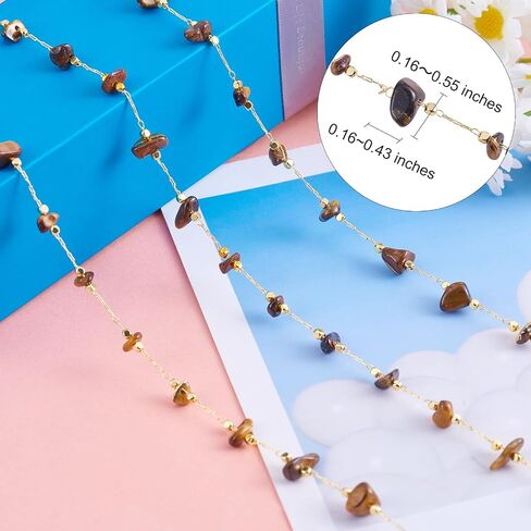 Natural Indian Agate Gemstone Chips Beads Chain Crystal Gemstone Chain for Women Girl Jewelry Making Crafts in Kuwait