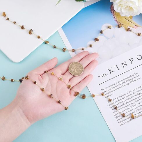 Natural Indian Agate Gemstone Chips Beads Chain Crystal Gemstone Chain for Women Girl Jewelry Making Crafts in Kuwait