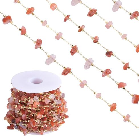 Natural Indian Agate Gemstone Chips Beads Chain Crystal Gemstone Chain for Women Girl Jewelry Making Crafts in Kuwait