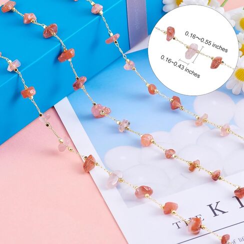 Natural Indian Agate Gemstone Chips Beads Chain Crystal Gemstone Chain for Women Girl Jewelry Making Crafts in Kuwait