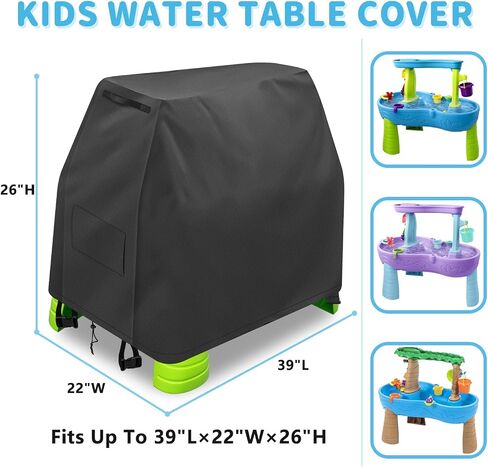 Kids Water Table Cover for Step 2 Rain Showers Splash Pond Water Table, Outdoor Play Toys Cover for Water Table for Toddlers 1-3, Waterproof Dust Proof Water Table Accessories-Cover only（A） in Kuwait