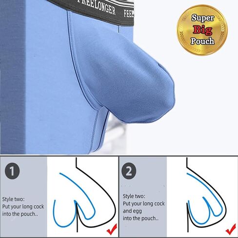 Men's Boxer Briefs Big pouch Underwear Comfortable Soft and Breathable Trunks in Kuwait