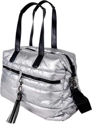 Citi Collective Gallery حقائب Weekender للنساء Silver | حقيبة عمل متعددة الاستخدامات | حقيبة السفر مع الأشرطة القابلة للتعديل للنساء | يأتي كمبيوتر محمول من الداخل مع حقيبة أحذية مكافأة وأكثر in Kuwait