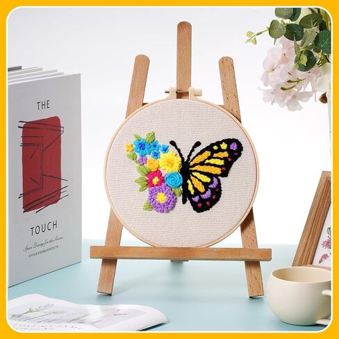Pllieay 4 Sets Punch Needle Kits, Punch Needle Embroidery Kits for Beginner with Animal Pattern, Punch Needle Tool Including Pre-Printed Cloth, Punch Needle, Hoops and Yarns in Kuwait