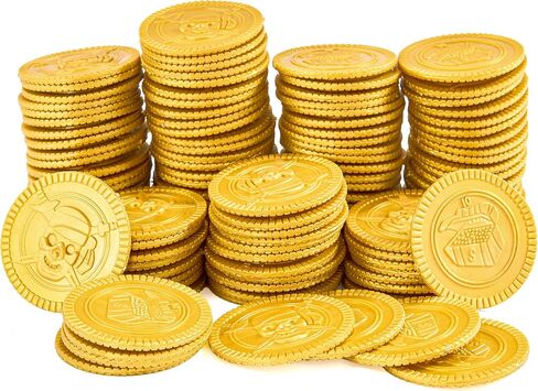 JOYIN 120 Pcs St. Patrick’s Day Gold Coins, Plastic Gold Coins Bulk with Shamrock, Leprechaun, Cauldron & Hat Patterns, St Patricks Accessories Games Gifts Decorations, Party Favors & Party Supplies in Saudi Arabia