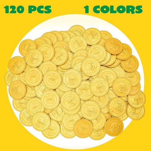 JOYIN 120 Pcs St. Patrick’s Day Gold Coins, Plastic Gold Coins Bulk with Shamrock, Leprechaun, Cauldron & Hat Patterns, St Patricks Accessories Games Gifts Decorations, Party Favors & Party Supplies in Saudi Arabia