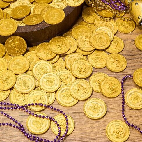 JOYIN 120 Pcs St. Patrick’s Day Gold Coins, Plastic Gold Coins Bulk with Shamrock, Leprechaun, Cauldron & Hat Patterns, St Patricks Accessories Games Gifts Decorations, Party Favors & Party Supplies in Saudi Arabia