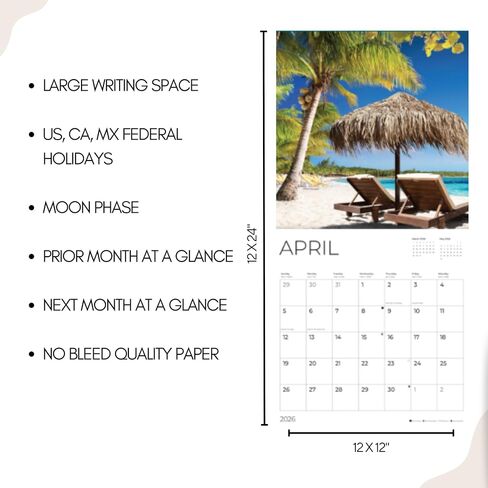 2026 Golden Retriever Wall Calendar 12 Month | 12" x 24" Open | Giftable | Dog Calendar 2026 | Thick & Sturdy Paper for Calendar Organizing & Planning | Pacific Waters Press (Golden Retriever) in Saudi Arabia