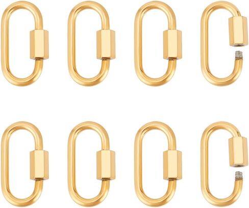 UNICRAFTALE 8Pcs Golden Oval Screw Carabiner Lock Charms 21mm Long Stainless Steel Screw Locking Keychain Carabiner Clasp Metal Keychain Clip Hook Quick Link for Jewelry Making Handbag DIY Accessory in Saudi Arabia
