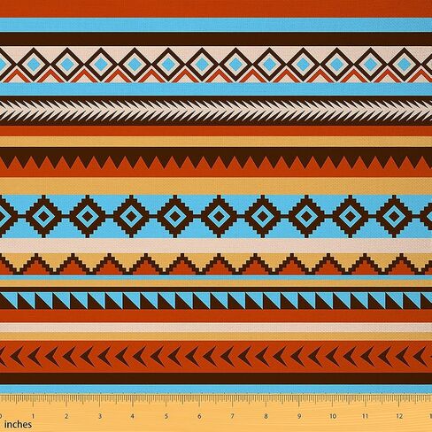 Plaid Fabric by The Yard, Retro Grid Upholstery, Buffalo Check Stripe Decorative, Vintage Geometric Indoor/Outdoor, Orange Blue, 1 Yard in Saudi Arabia