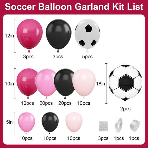 Party Party Party Balloon Garland Arch Kit ، Decorations Black Hot Pink Withit Foil Palloon for Women Girls Kids Hirth in Kuwait