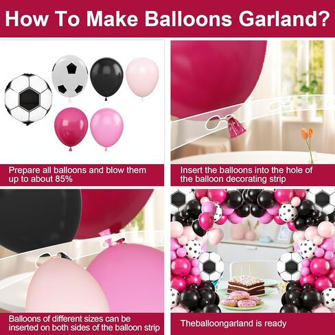 Party Party Party Balloon Garland Arch Kit ، Decorations Black Hot Pink Withit Foil Palloon for Women Girls Kids Hirth in Kuwait