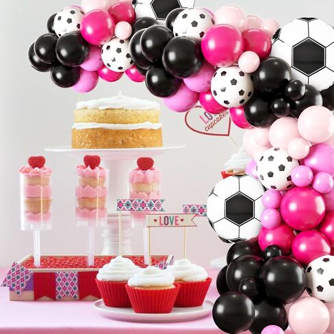 Party Party Party Balloon Garland Arch Kit ، Decorations Black Hot Pink Withit Foil Palloon for Women Girls Kids Hirth in Kuwait