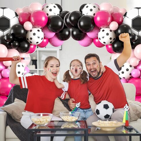 Party Party Party Balloon Garland Arch Kit ، Decorations Black Hot Pink Withit Foil Palloon for Women Girls Kids Hirth in Kuwait