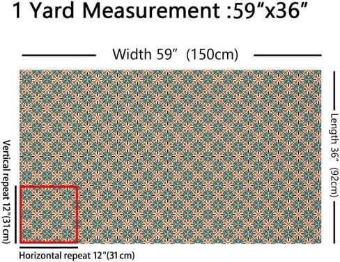 Feelyou Flower Fabric by The Yard, Vintage Flowers Pattern Upholstery Fabric for Chairs, Geometric Floral Exotic Style Decorative Waterproof Outdoor Fabric, 1 Yard, Green Brown in Saudi Arabia